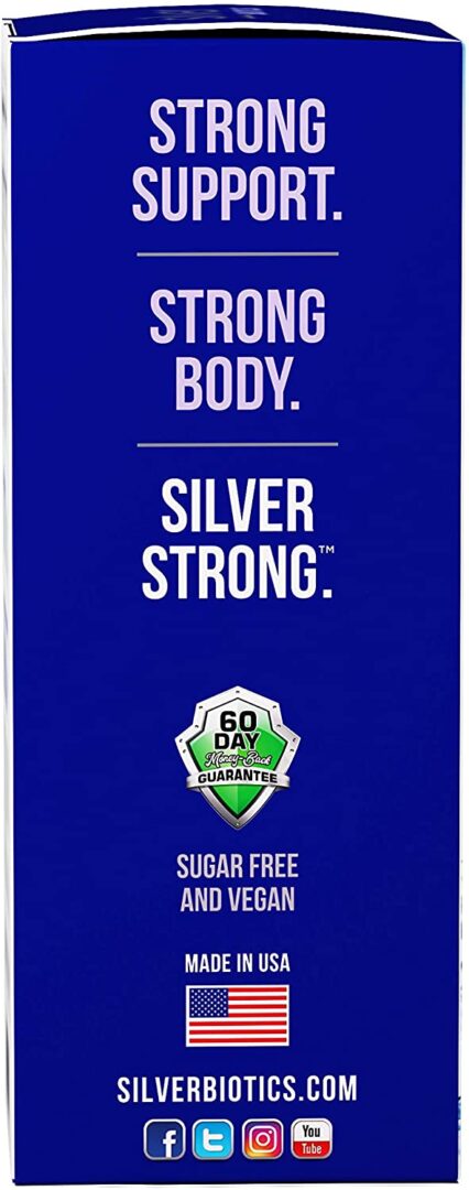 A blue book cover with the words " body. Silver strong."