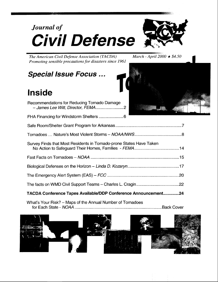 Journal of Civil Defense, 2000 Volume 32 Issue 1, Cover