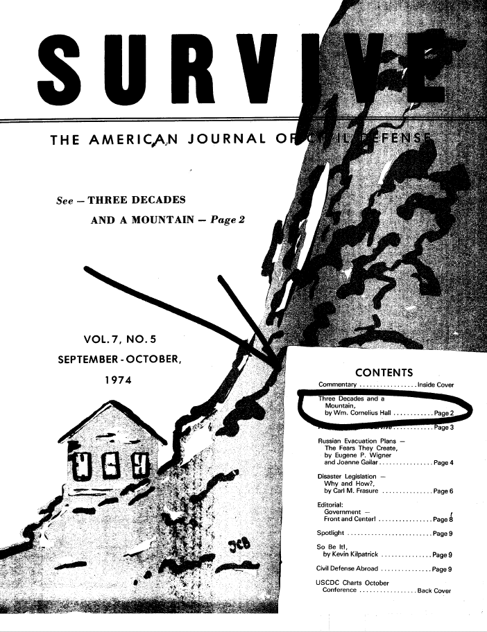 A black and white image of the cover of a magazine.