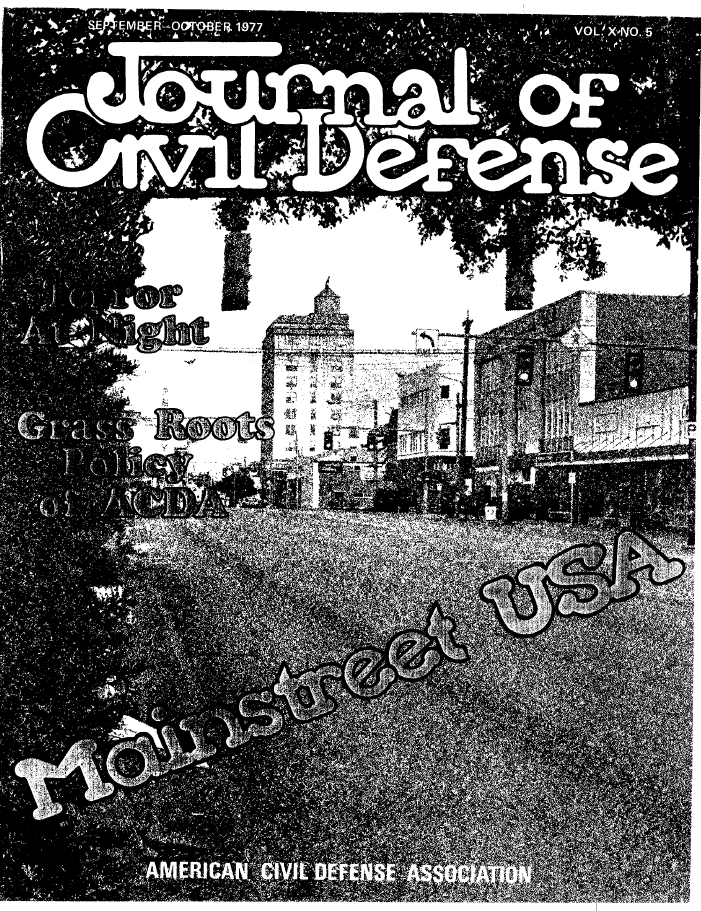 A black and white image of the front cover of a magazine.
