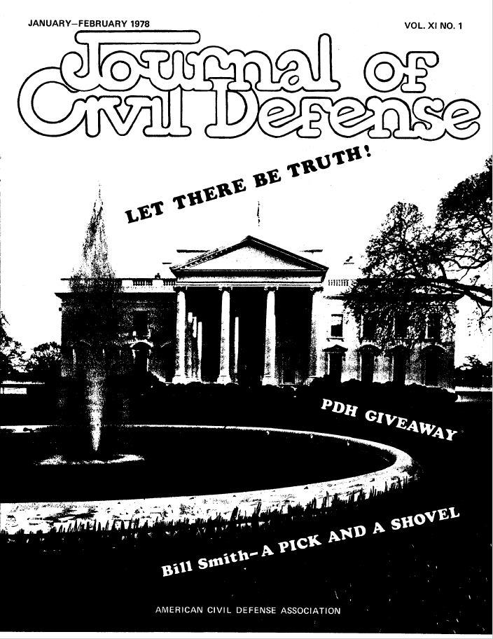 A black and white image of the front cover of a magazine.
