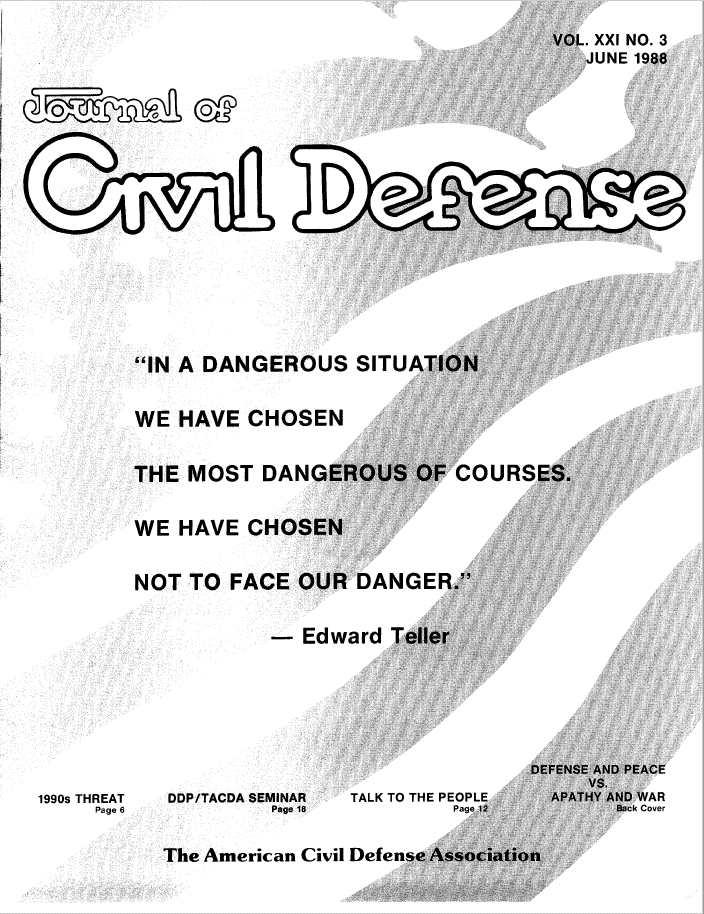 A black and white image of an advertisement for civil defense.