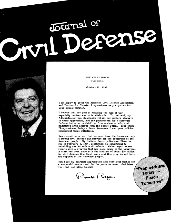 A newspaper with an article about president reagan.