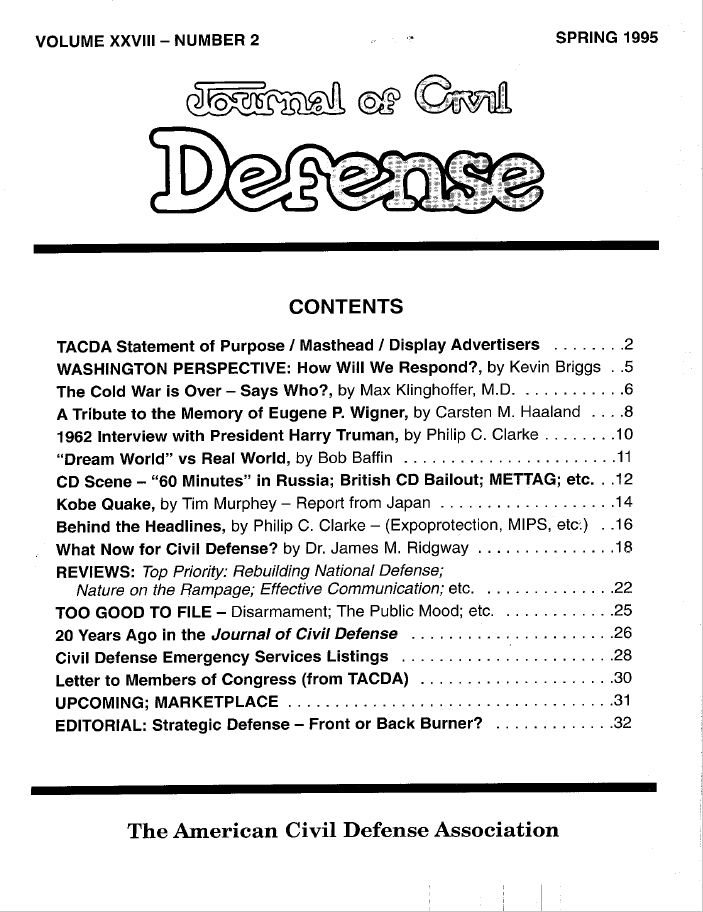 A table of contents for the book, " cold war defense ".