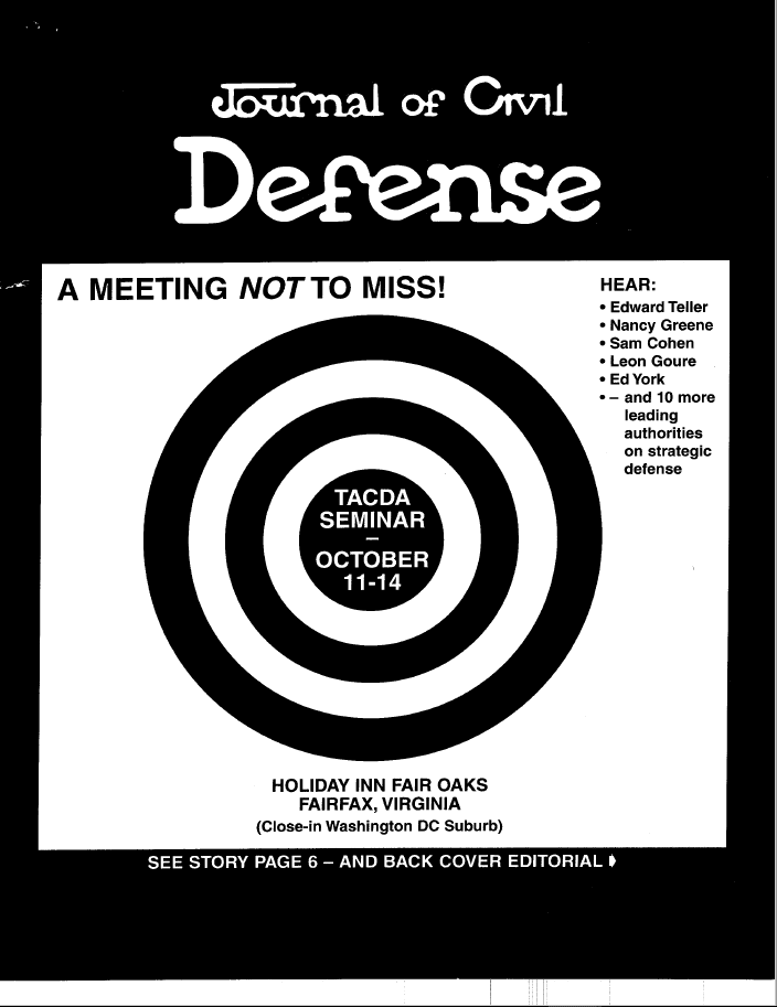 A black and white photo of an ad for a defense seminar.