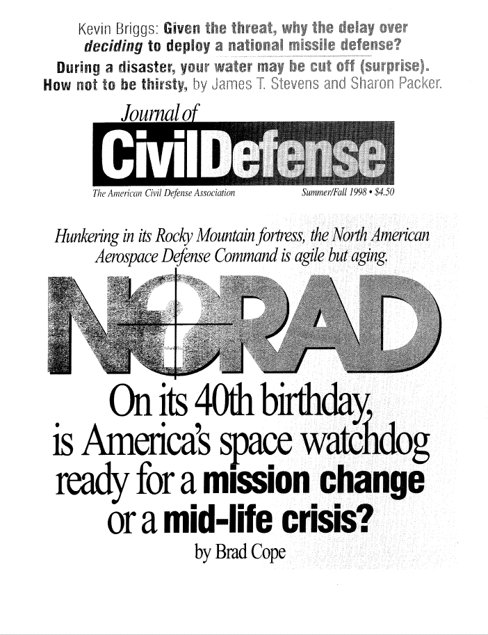 A newspaper article about the norad and its mission.