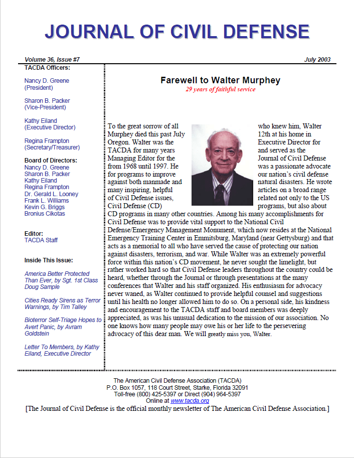 A page of an obituary with the name of walter murphey.