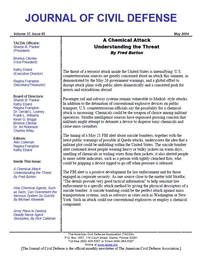 A page of an article about chemical attack.