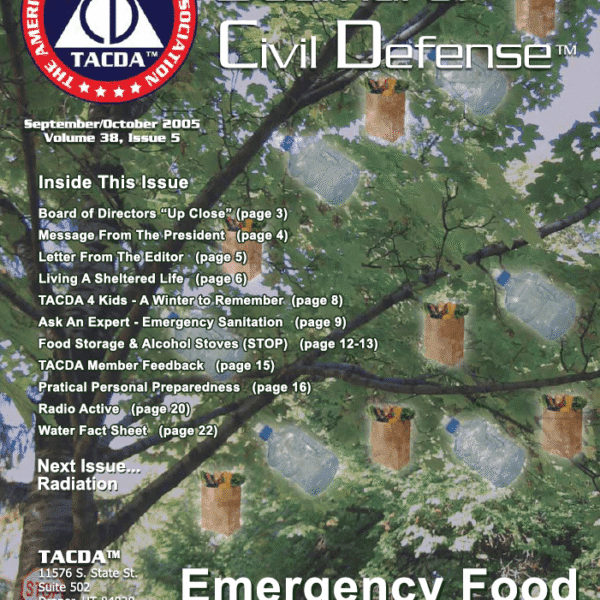 A magazine cover with an image of trees and water.