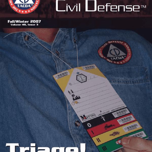 A man holding up a tag with the words " triage !" on it.