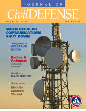 A magazine cover with a tower of antennas on it.