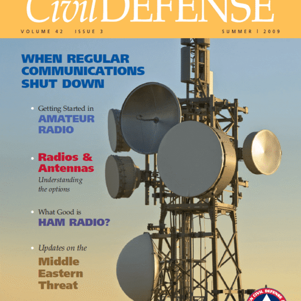 A magazine cover with a tower of antennas on it.