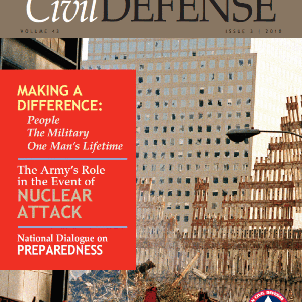 A magazine cover with the words " civil defense " on it.
