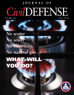 A magazine cover with the words " civil defense " on it.