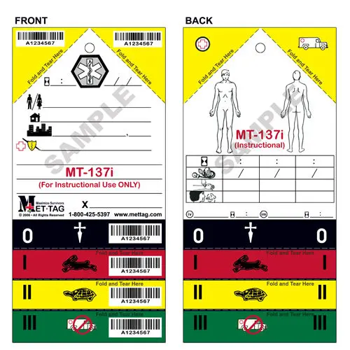A picture of the front and back of an mttag.