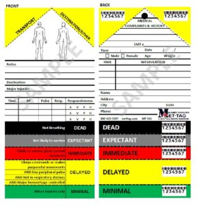 MT-501 S.A.L.T. Method METTAG Triage Tag - The American Civil Defense ...