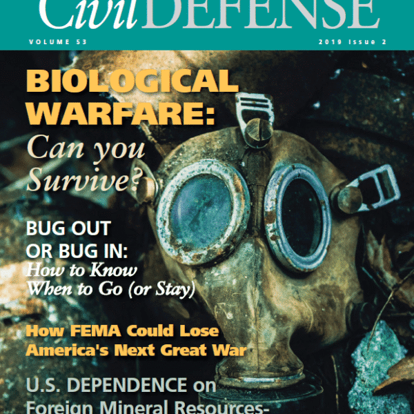 A magazine cover with an image of a gas mask.