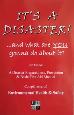 A red book cover with the words disaster and what are you gonna do about it ?