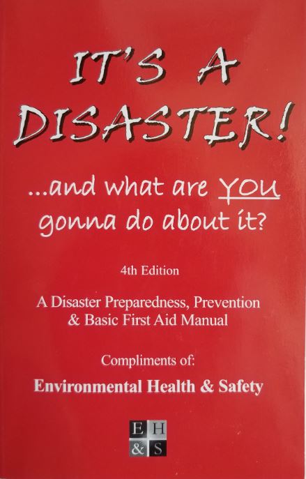 A red book cover with the words disaster and what are you gonna do about it ?