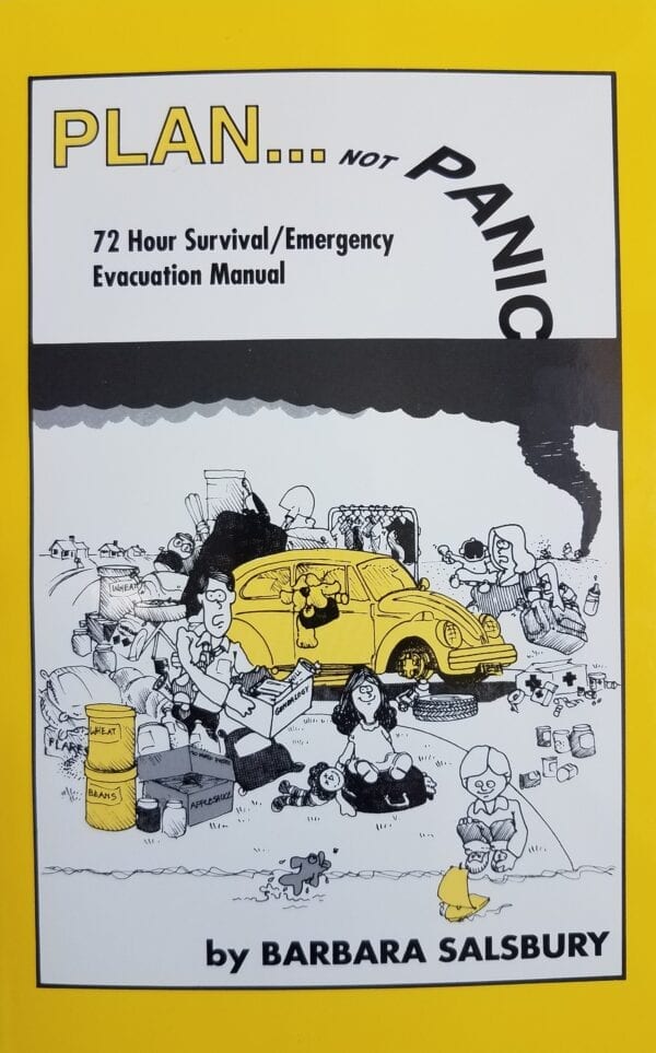 A yellow and black book cover with cartoon images.