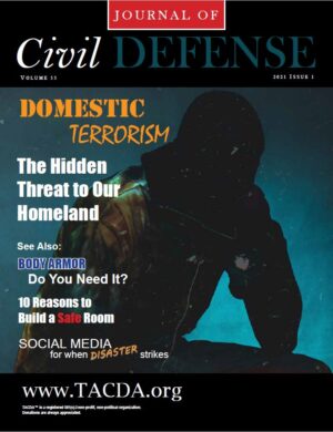 A magazine cover with a person holding a gun.