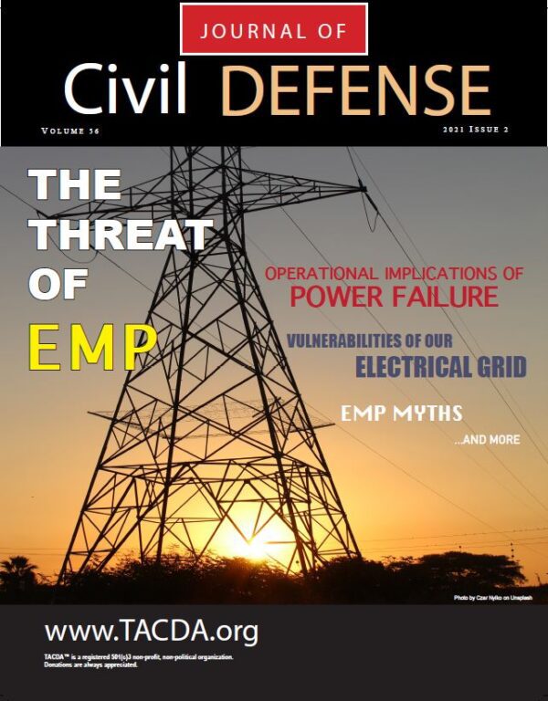 A magazine cover with an image of power lines.