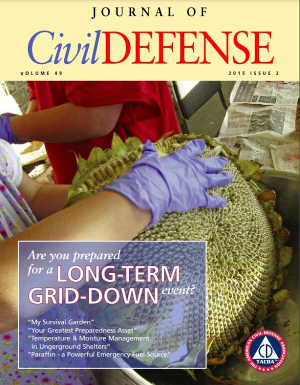 A magazine cover with the words " civil defense " on it.