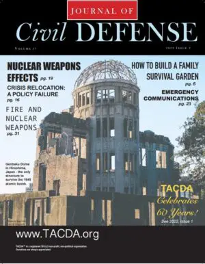 A magazine cover with the words civil defense written in front of it.