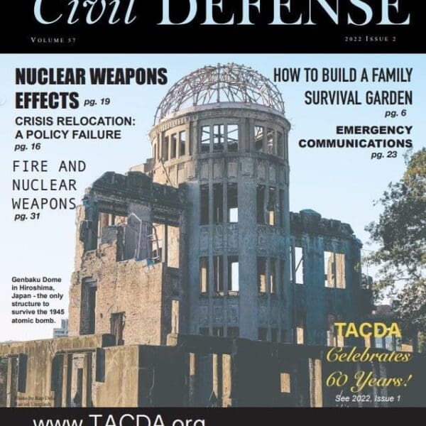 A magazine cover with the words civil defense written in front of it.