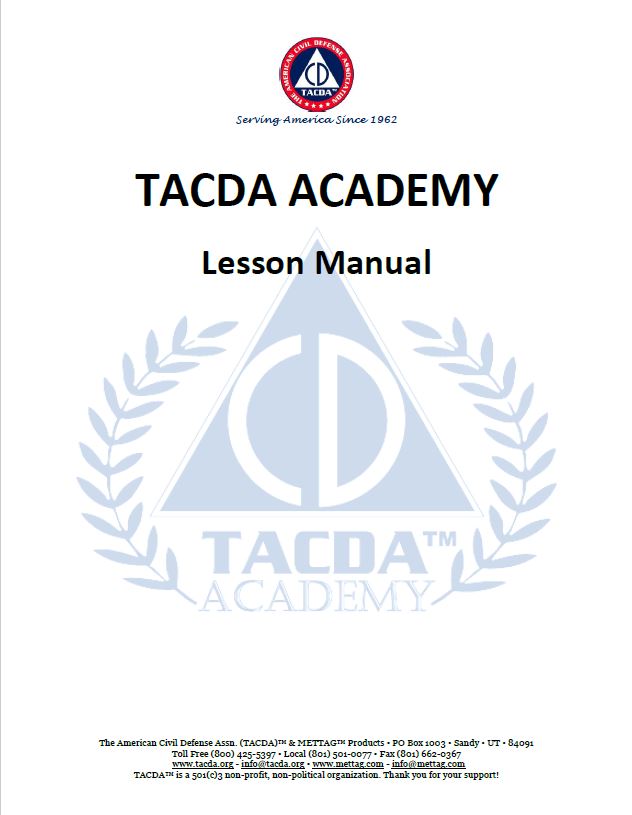 A tacda academy lesson manual cover.