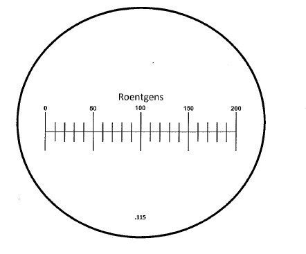 A circle with the word " roentgens " written on it.