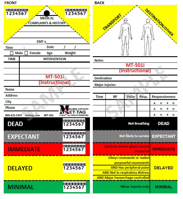 MT-501i INSTRUCTIONAL FRONT AND BACK SAMPLE WITH BARCODES - MOST RECENT