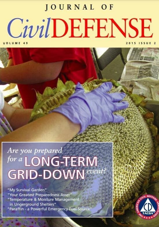 A magazine cover with the words " civil defense " on it.